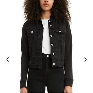 Levi’s hooded sweater jean jacket size small
